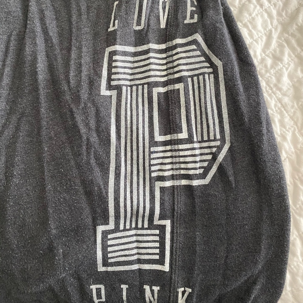 Gray and White PINK sweat pants